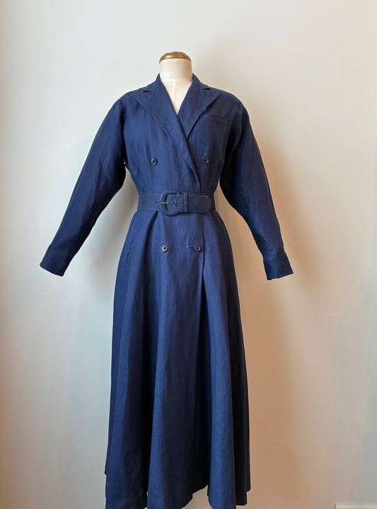1990’s Ralph Lauren Flared Shirt Dress, 100% Linen, Size: 6/8