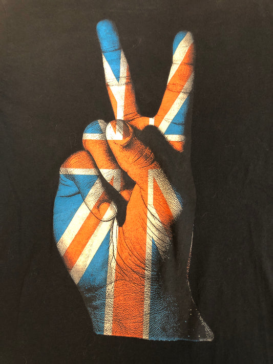 Vintage Heavyweight Champs Union Jack Peace Sign T-Shirt, Size Men’s Large