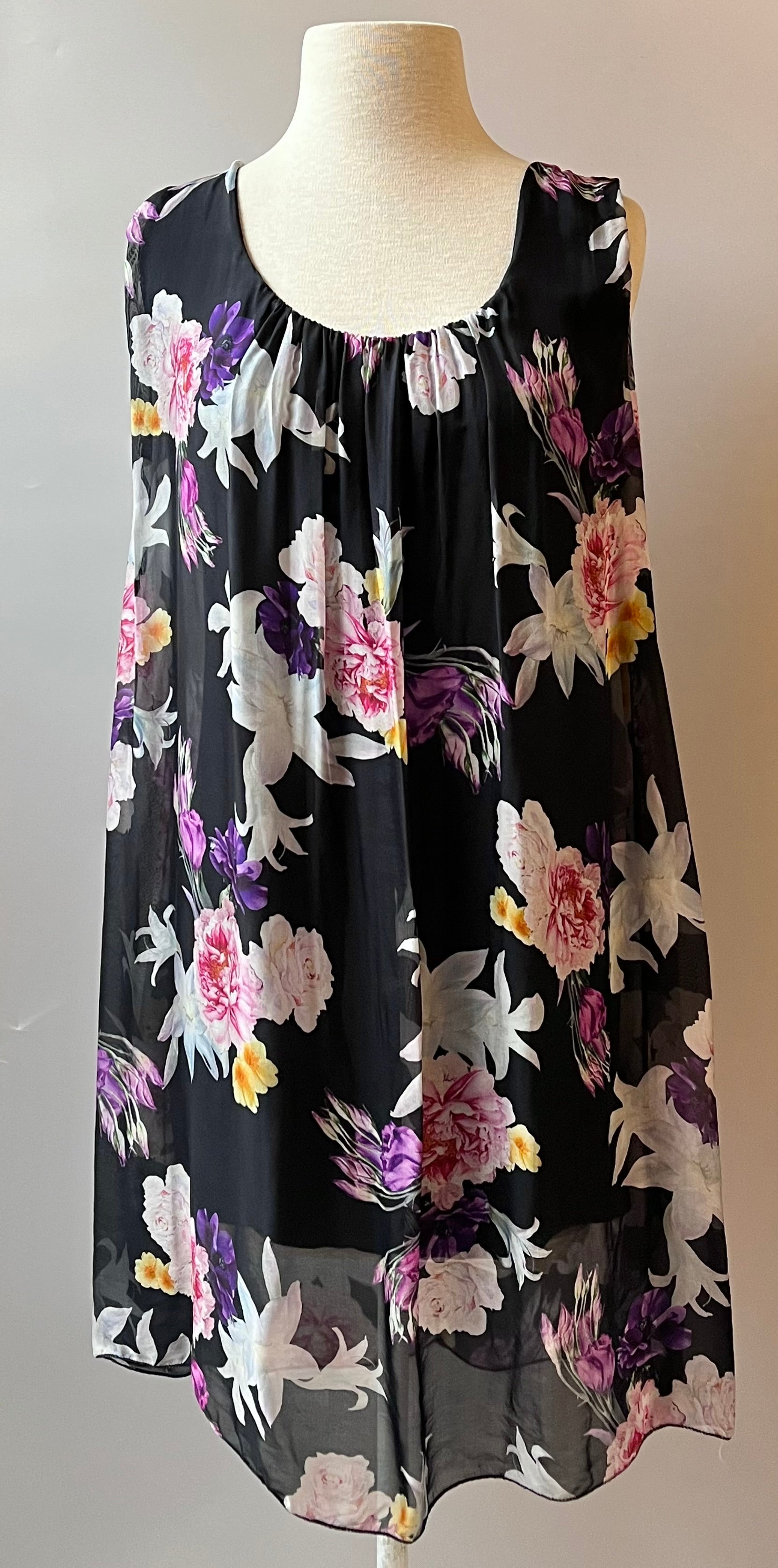 Multicolor Floral Sheath Dress, Size: M