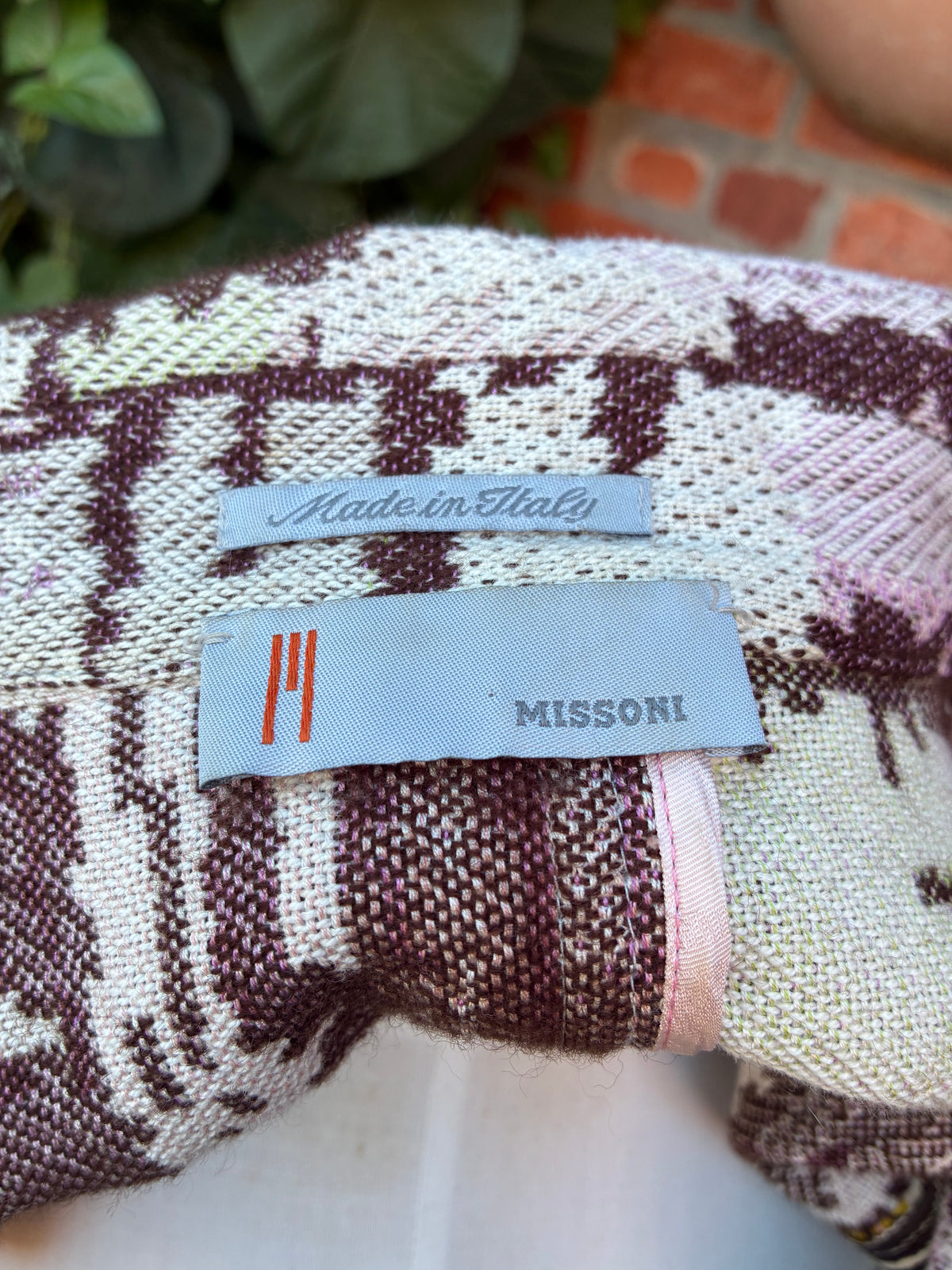 Y2K Pre-Owned Missoni Wool-Blend Knit Jacquard Coat, Size Small