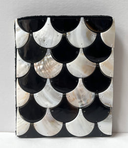 Vintage Sea Cove Beach to City Collection Black & White Mother of Pearl Tiled Clutch Handbag