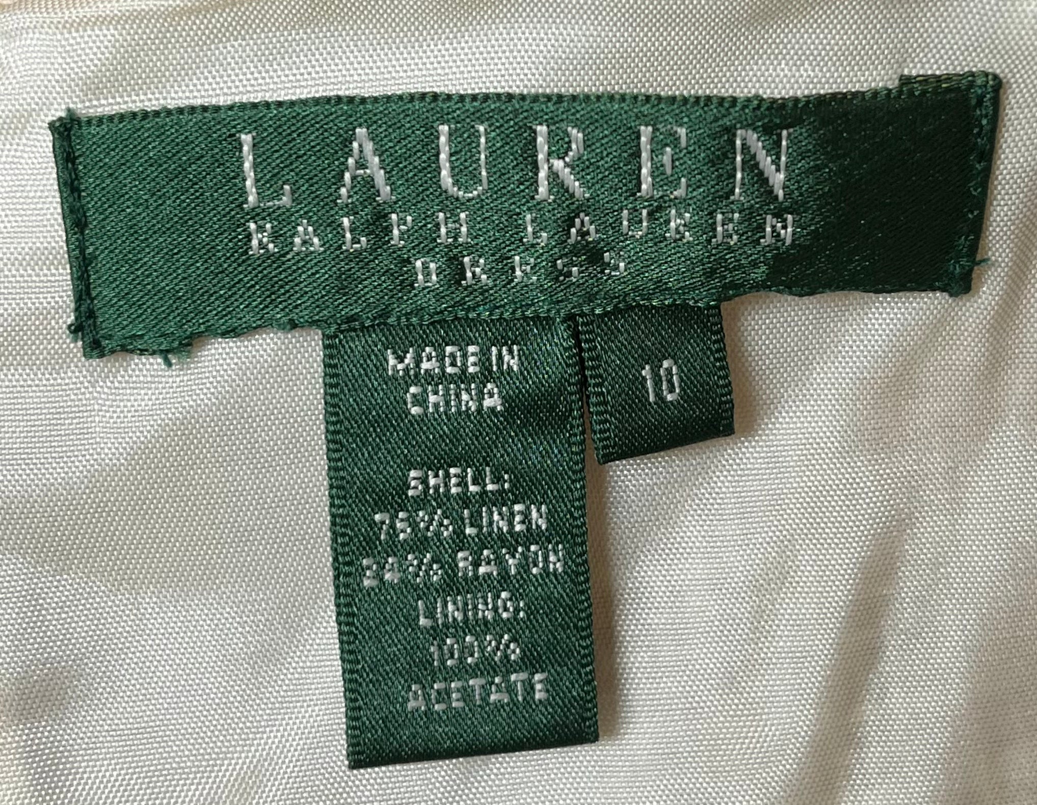 Lauren Ralph Lauren Tan/Gold Dress, Size: M