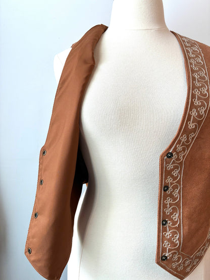 1980’s Agapo Collection Suede Genuine Leather Vest, Size: Medium/Large