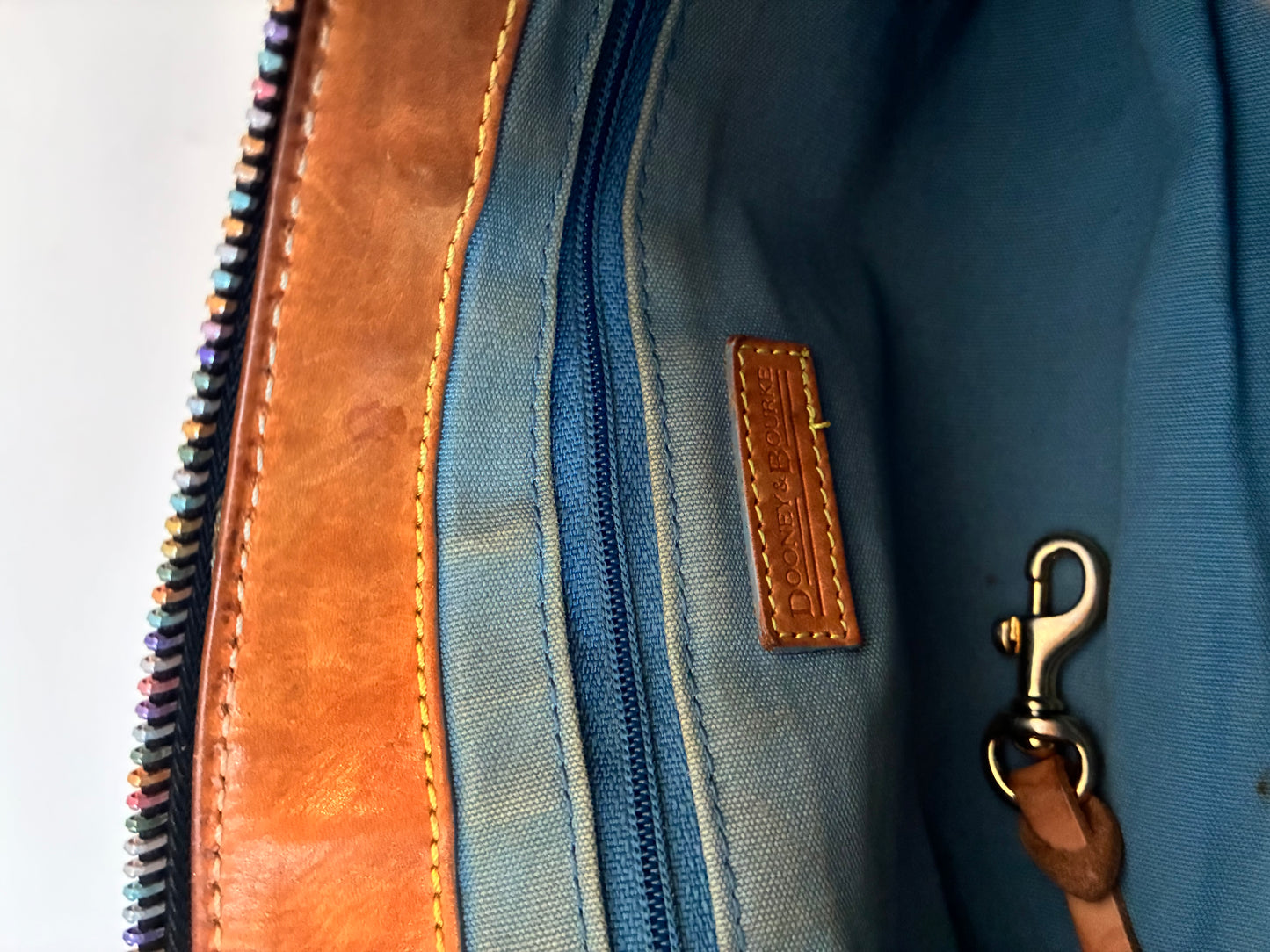 Pre-Owned Y2K Dooney & Bourke Rainbow Monogram Leather Shoulder Bag