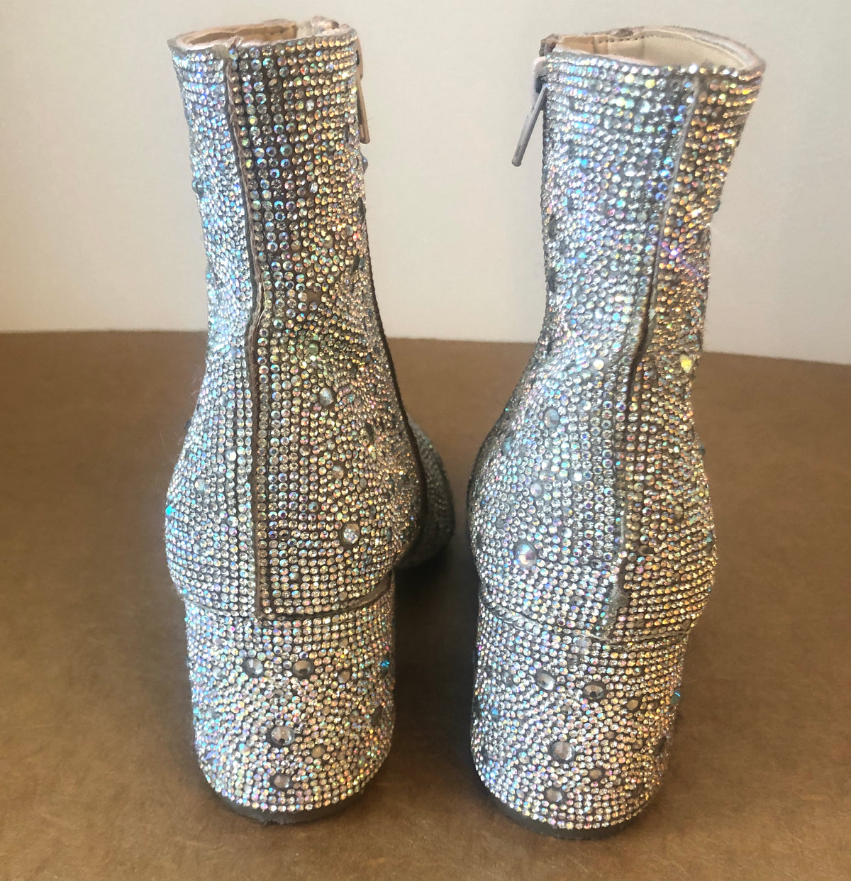 Pre-Owned Betsey Johnson Rhinestone Kyla Ankle Boots, Size 8 M