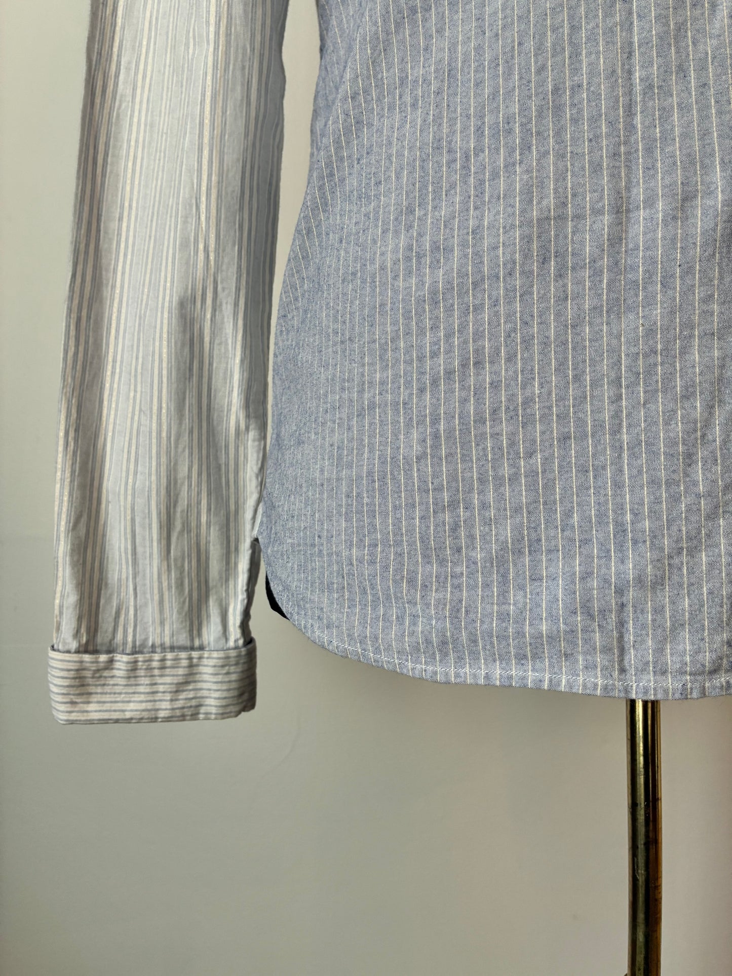 Kolor Pinstripe Blocking Button Down Shirt, 99% Cotton, Size: Medium