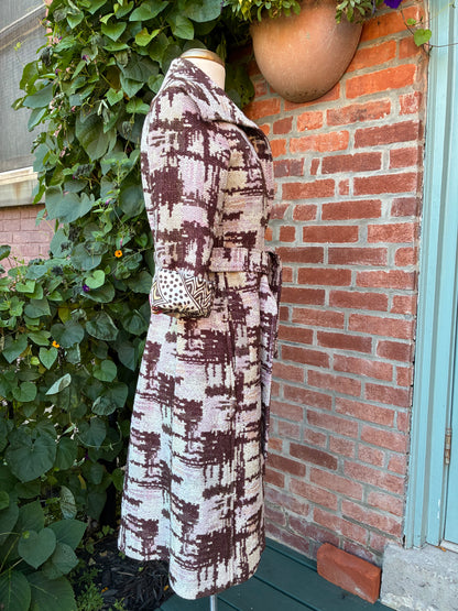 Y2K Pre-Owned Missoni Wool-Blend Knit Jacquard Coat, Size Small