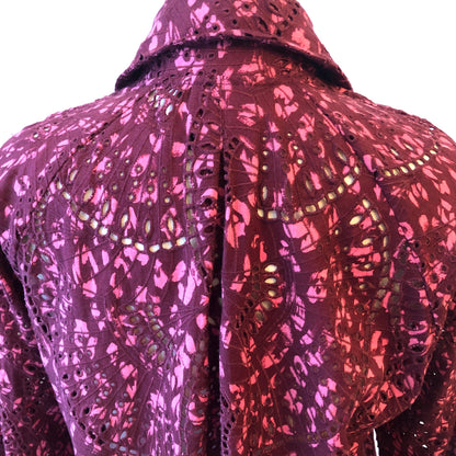 Pre-Owned 2PC Johnny Was Zaragoza Eyelet Embroidered Dress and Double Breasted Coat Set, Size XL