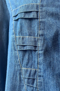 Bleu Bayou Textured Blue Denim Shirt, Size: XL