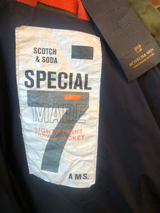 NWT Pre-Owned Scotch & Soda Palm Print Lightweight Travel Jacket, Size Large/XL