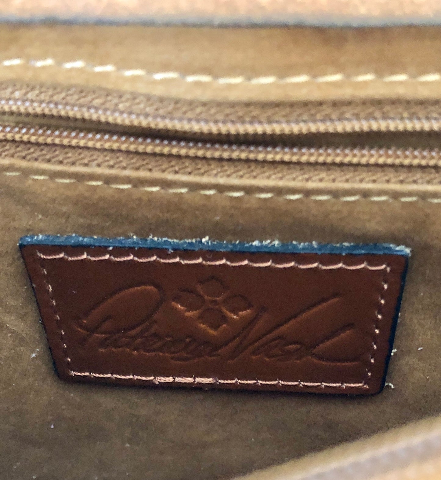 Pre-Owned Patricia Nash Tooled Leather Convertible Cross Body Handbag, with Dust Bag
