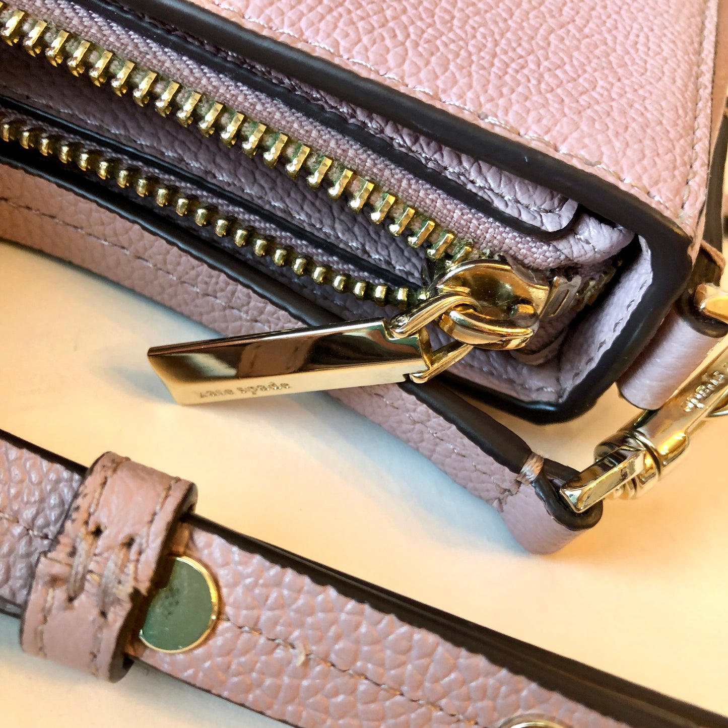 Pre-owned Never Worn Kate Spade Margeaux Mauve Pebble Leather Crossbody Bag