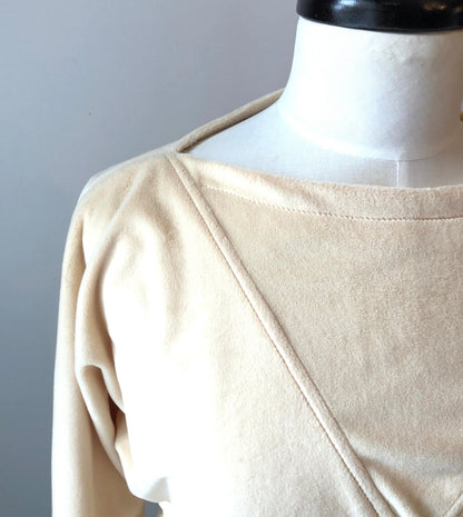 1970’s Non-Stop Velour Elastic Waist Banded Pullover Dress, Size Med
