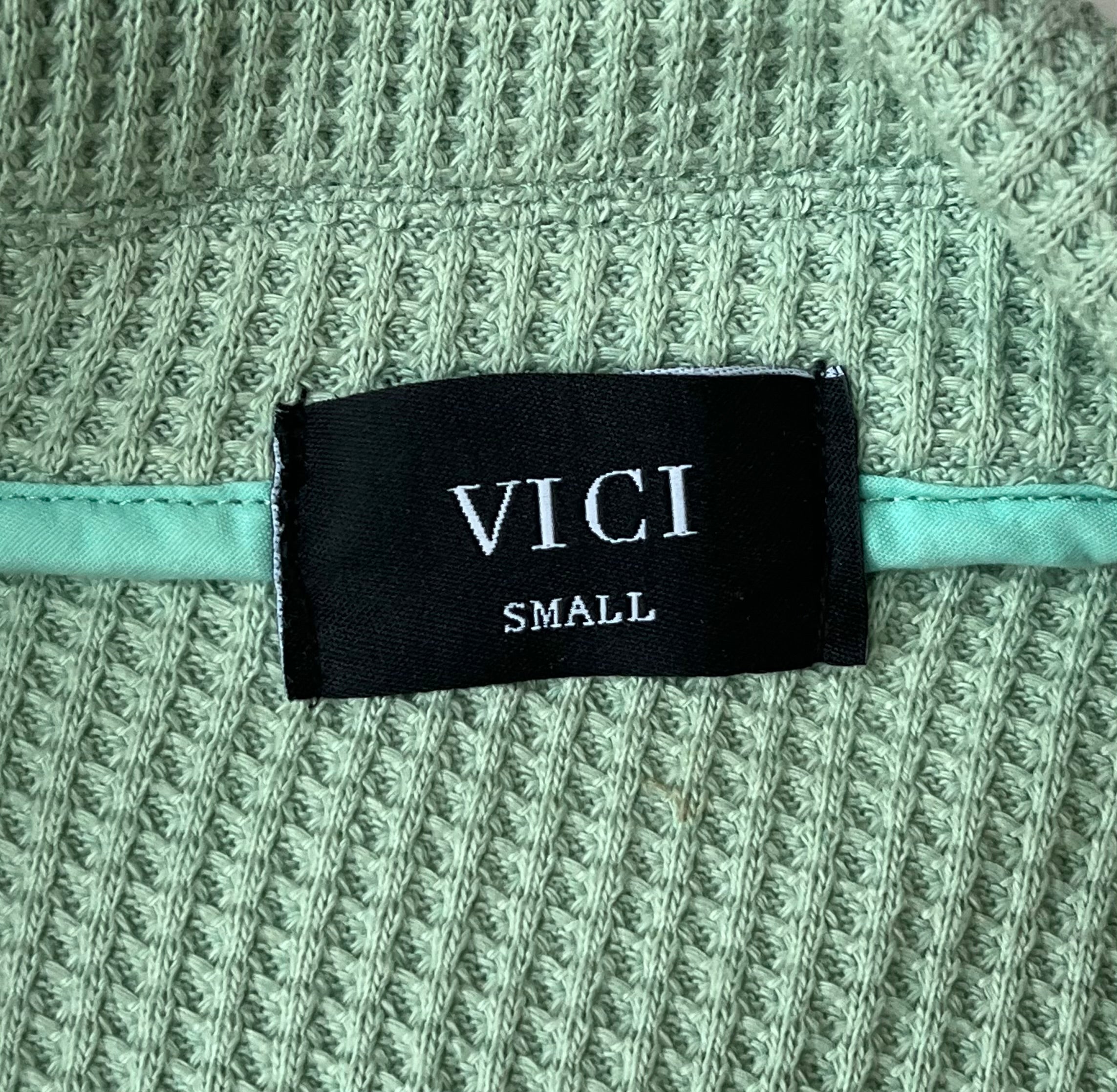 Vici Mint Waffle Textured Cropped Jacket, Size: S/M