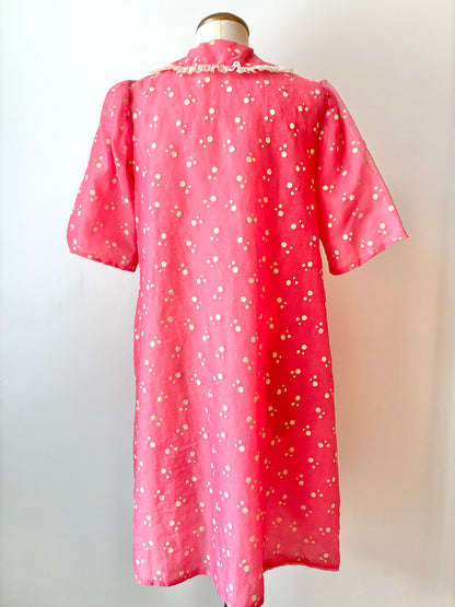 1960’s Princess Pat Polka Dot Lined Organza Brunch Coat, Size: 14