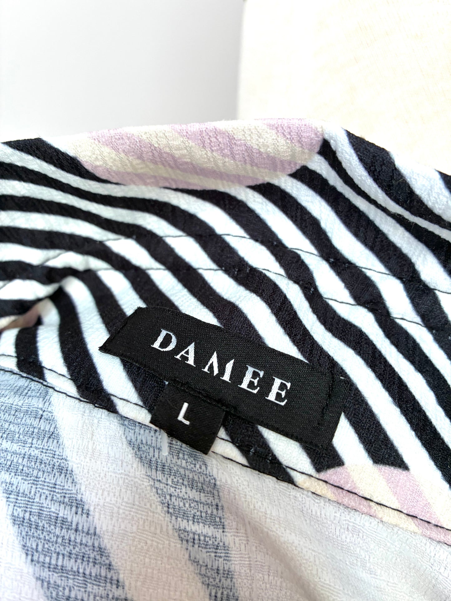 Damee Stripe Dot Button Jacket, Material: 100% Polyester, Size: Large