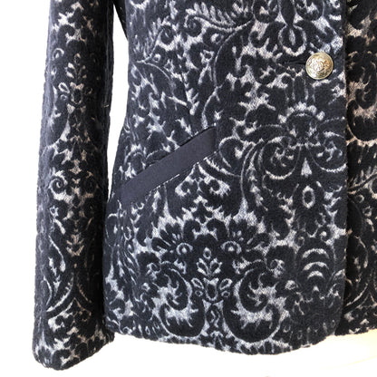 Pre-Owned Cabi Soft Wool Blend Paisley Jacquard Single Button Jacket, Size 6/8