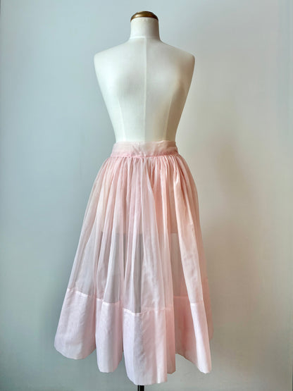 1950’s Soft Tulle Overlay Skirt With Satin Sash, Size: Medium