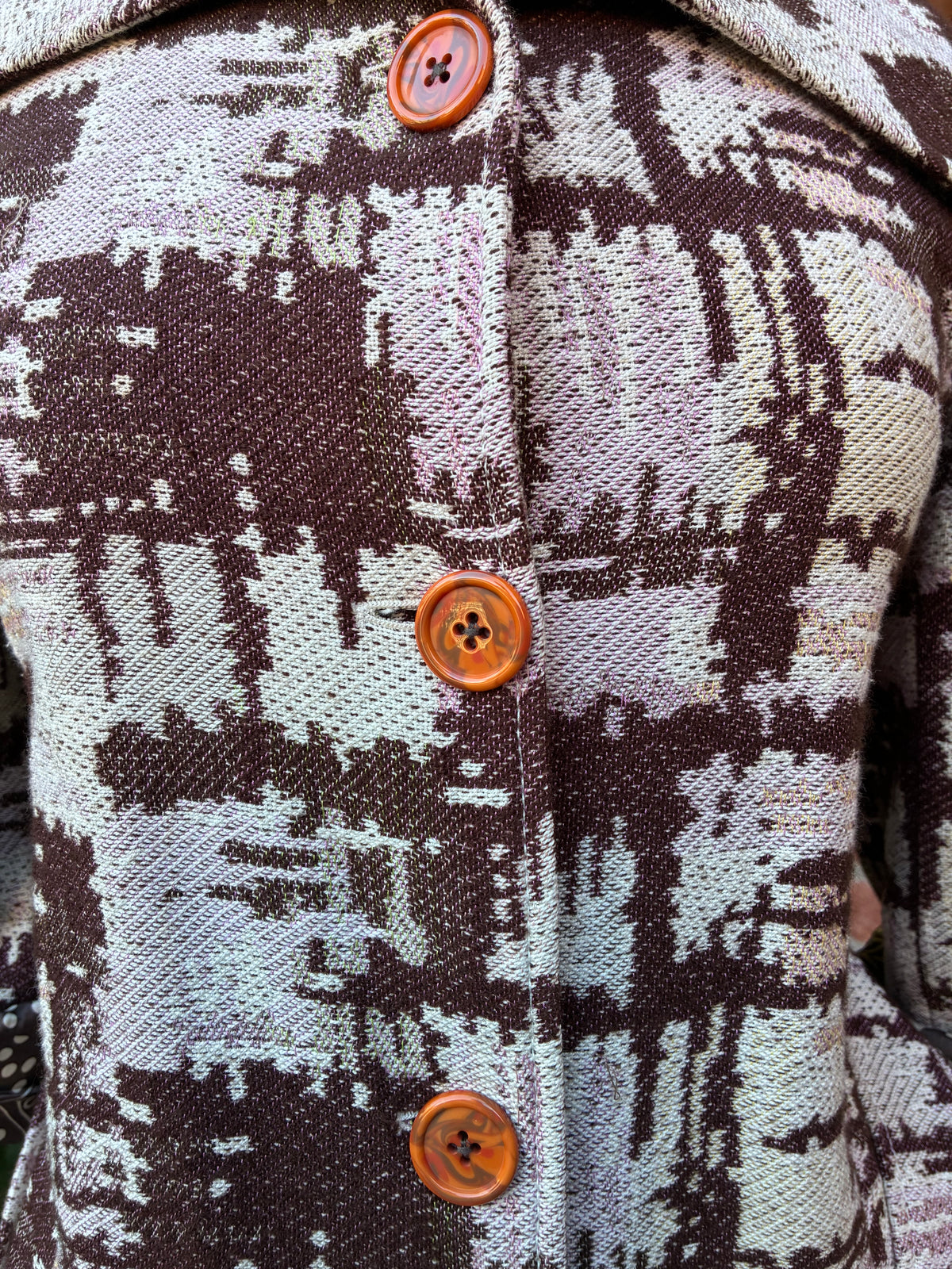 Y2K Pre-Owned Missoni Wool-Blend Knit Jacquard Coat, Size Small