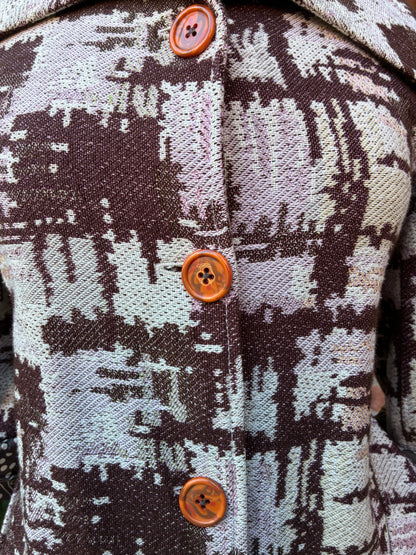 Y2K Pre-Owned Missoni Wool-Blend Knit Jacquard Coat, Size Small
