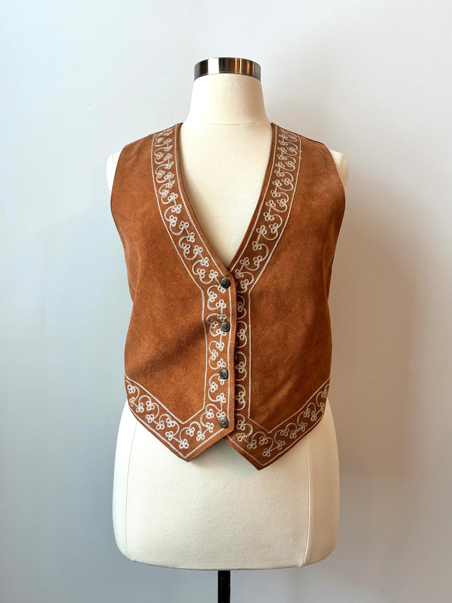 1980’s Agapo Collection Suede Genuine Leather Vest, Size: Medium/Large