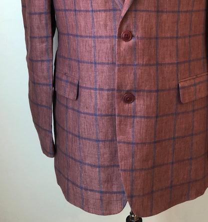 Tommy Hilfiger Men’s Checkered Linen Sport Coat, Size 40 Regular