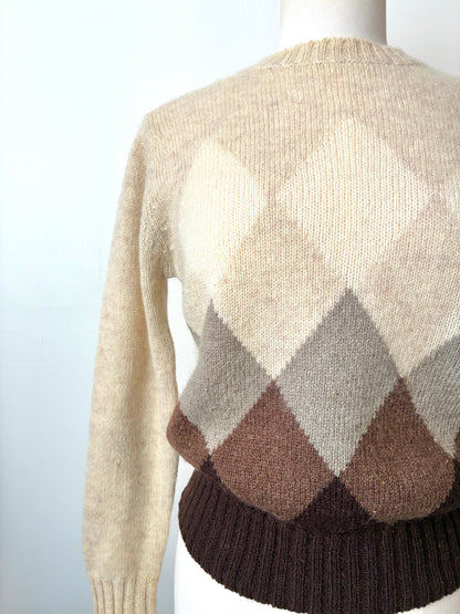 70’s Aston Argyle Shetland Wool Sweater, Size Small