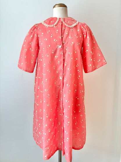 1960’s Princess Pat Polka Dot Lined Organza Brunch Coat, Size: 14