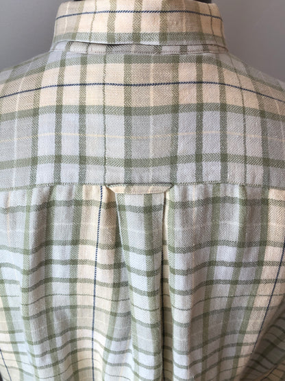 Woods & Gray Plaid Linen/Cotton Blend Shirt, Size Men’s Large