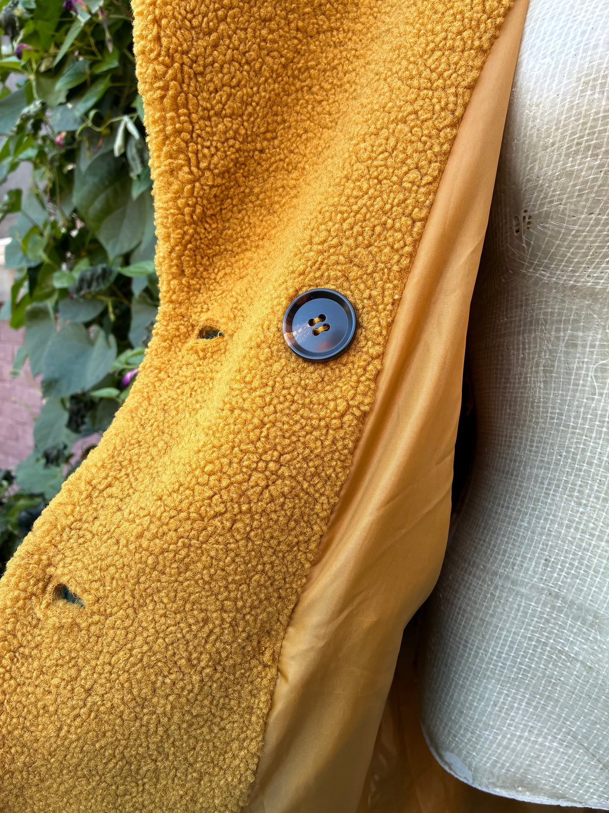 Pre-Owned Driftwood Marigold Teddy Bear Coat, Size Medium