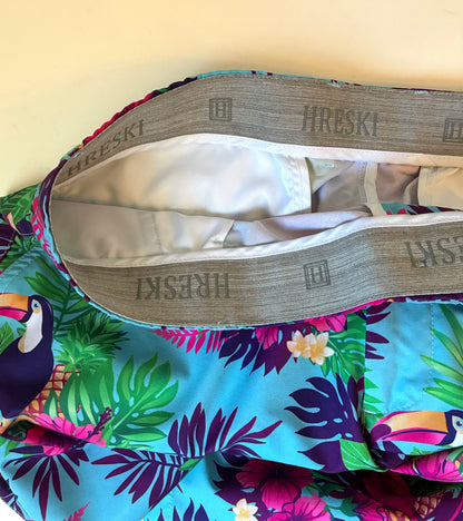 Hreski Tropical Print Men’s Golf Shorts, Size 36