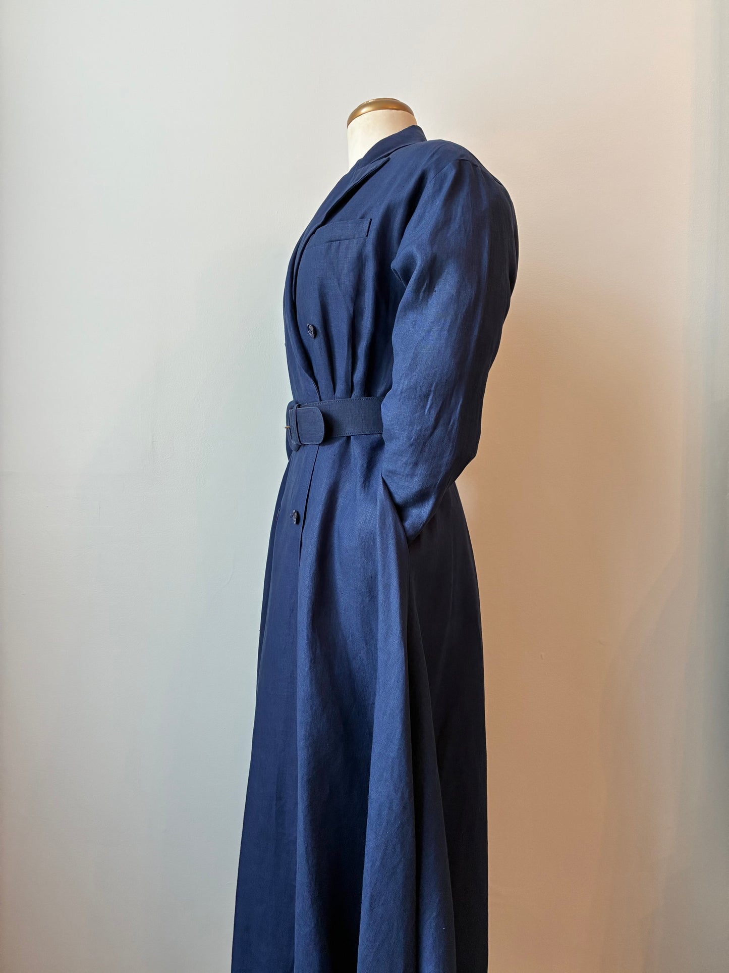 1990’s Ralph Lauren Flared Shirt Dress, 100% Linen, Size: 10