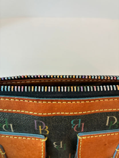 Pre-Owned Y2K Dooney & Bourke Rainbow Monogram Leather Shoulder Bag
