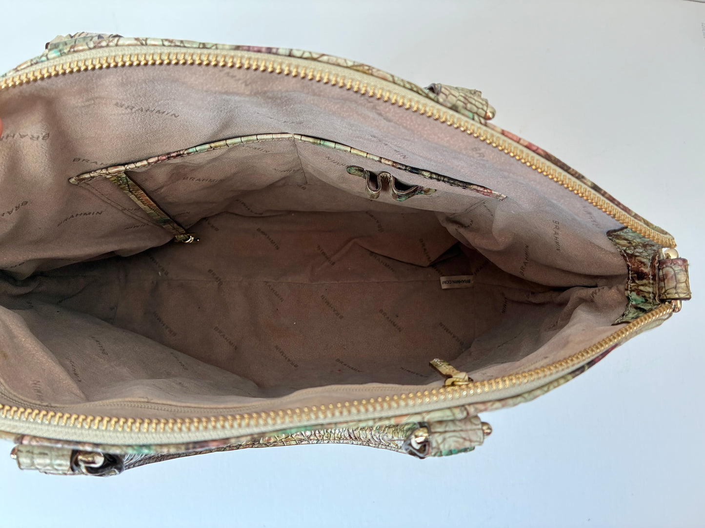 NWOT Pre-Owned Brahmin Large Duxbury Satchel in Opal Melbourne Colorway