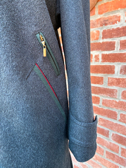70’s/80’s Loden Dark Gray Wool-Blend Trachten Coat, Size Large (12/14)