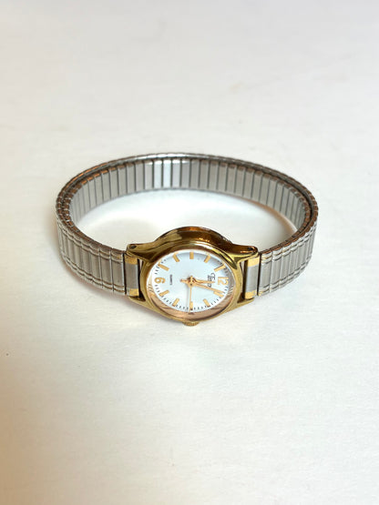 1999 Timex Gold-Tone Stretch Band Watch (Working w/ New Battery)