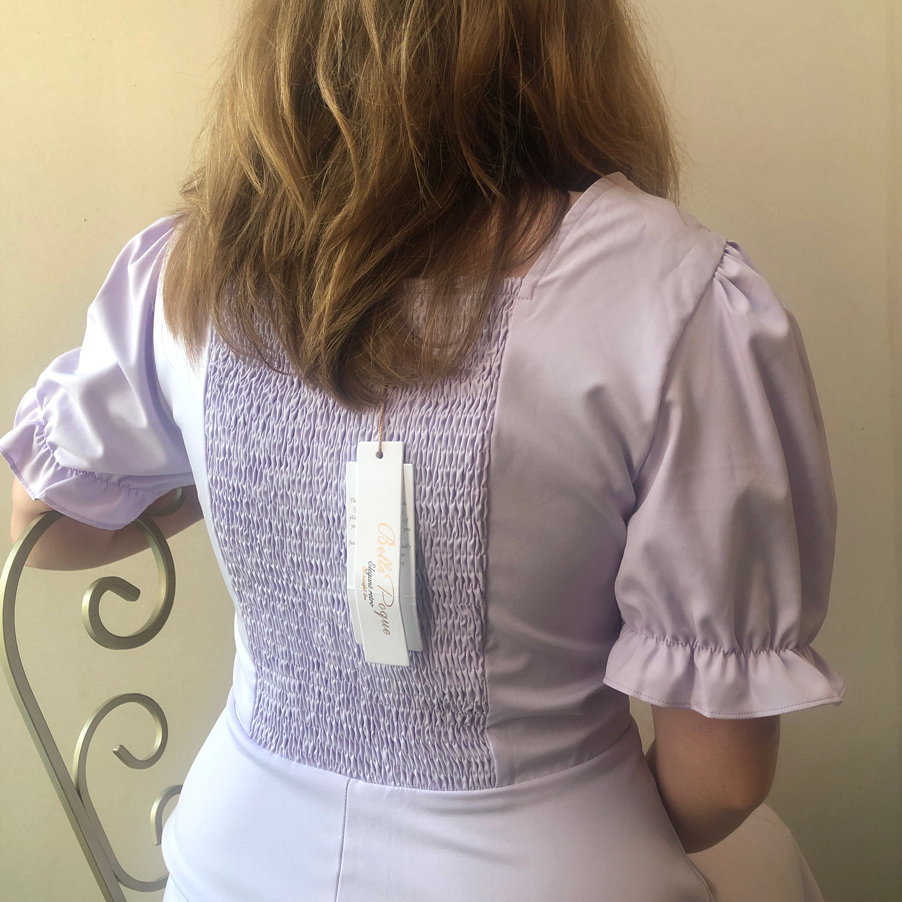 Pre-Owned NWT Belle Poque Lavender Stretch Retro Style Dress, Size Medium