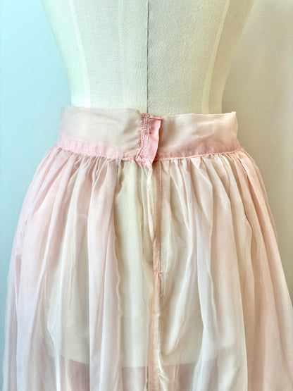 1950’s Soft Tulle Overlay Skirt With Satin Sash, Size: Medium