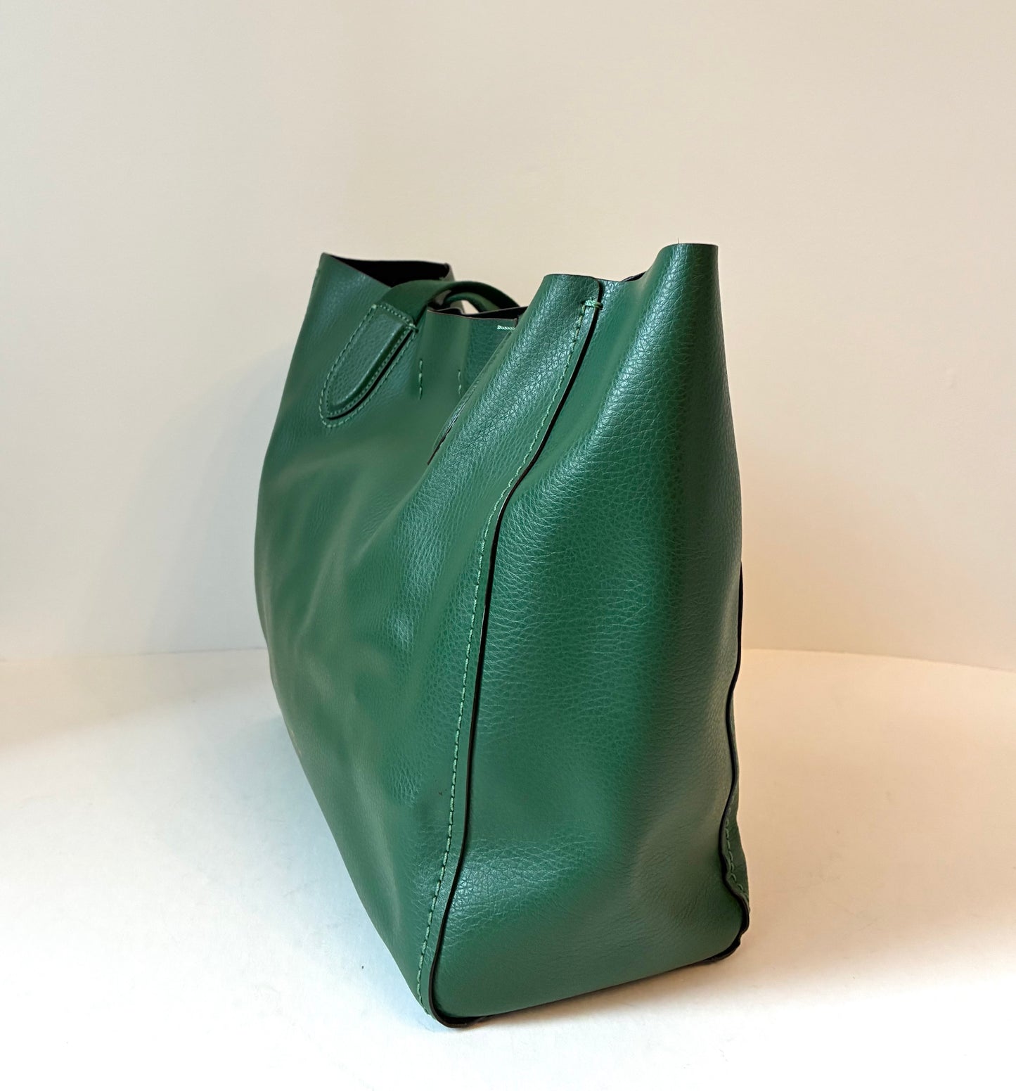 Pre-Owned Coach Green Pebble Leather Derby Tote