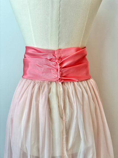 1950’s Soft Tulle Overlay Skirt With Satin Sash, Size: Medium