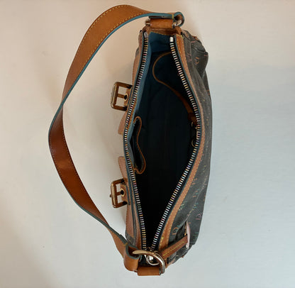 Pre-Owned Y2K Dooney & Bourke Rainbow Monogram Leather Shoulder Bag