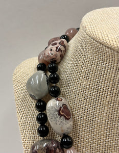 Mixed Stone Beaded Toggle Clasp Necklace