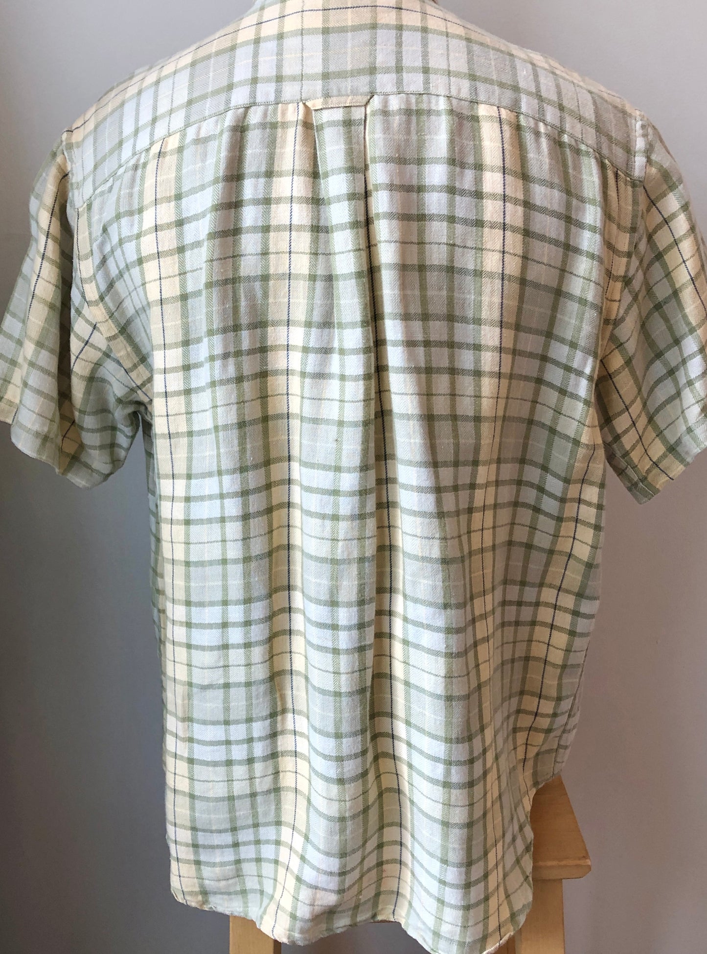 Woods & Gray Plaid Linen/Cotton Blend Shirt, Size Men’s Large