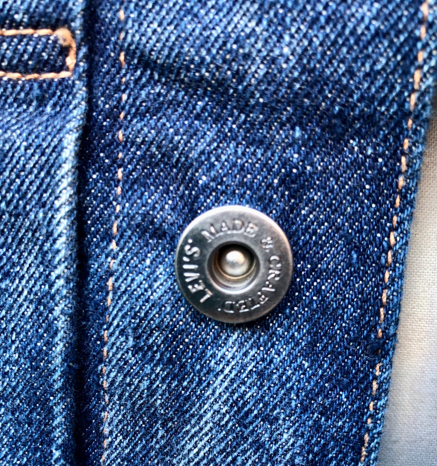 Pre-Owned Levi Strauss Crafted Japanese Neppy Denim Trucker Jacket, Size Men’s Small