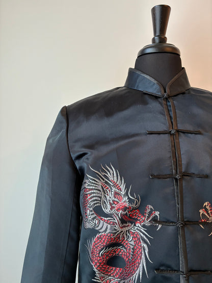 Jim Hon Chinese Dragon Tang Jacket, Size: M/L, Satin