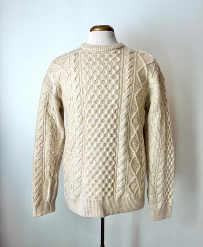 Pre-Owned Men’s Wills Aran Fisherman Cable Knit Sweater, Size Medium