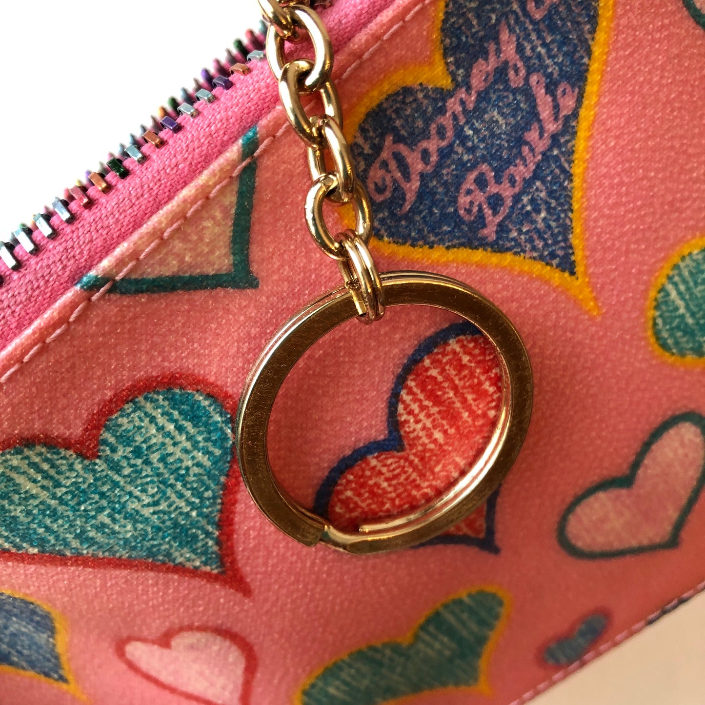 Pre-Owned Dooney & Bourke Y2K Coated Canvas Heart Pouch Wallet