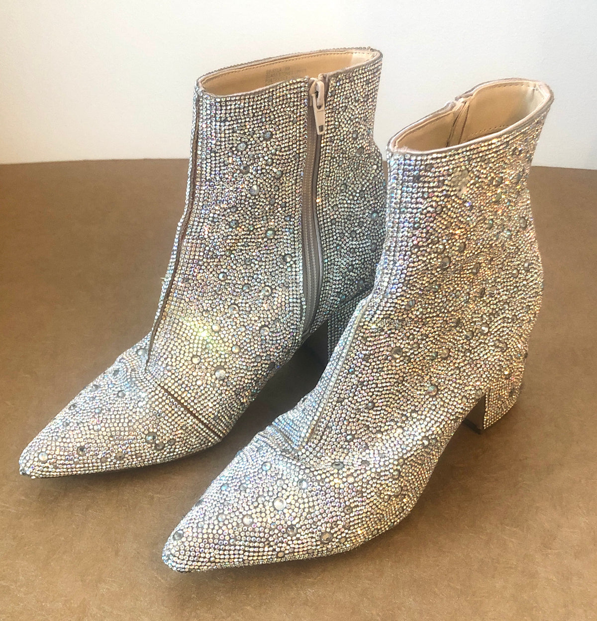 Pre-Owned Betsey Johnson Rhinestone Kyla Ankle Boots, Size 8 M