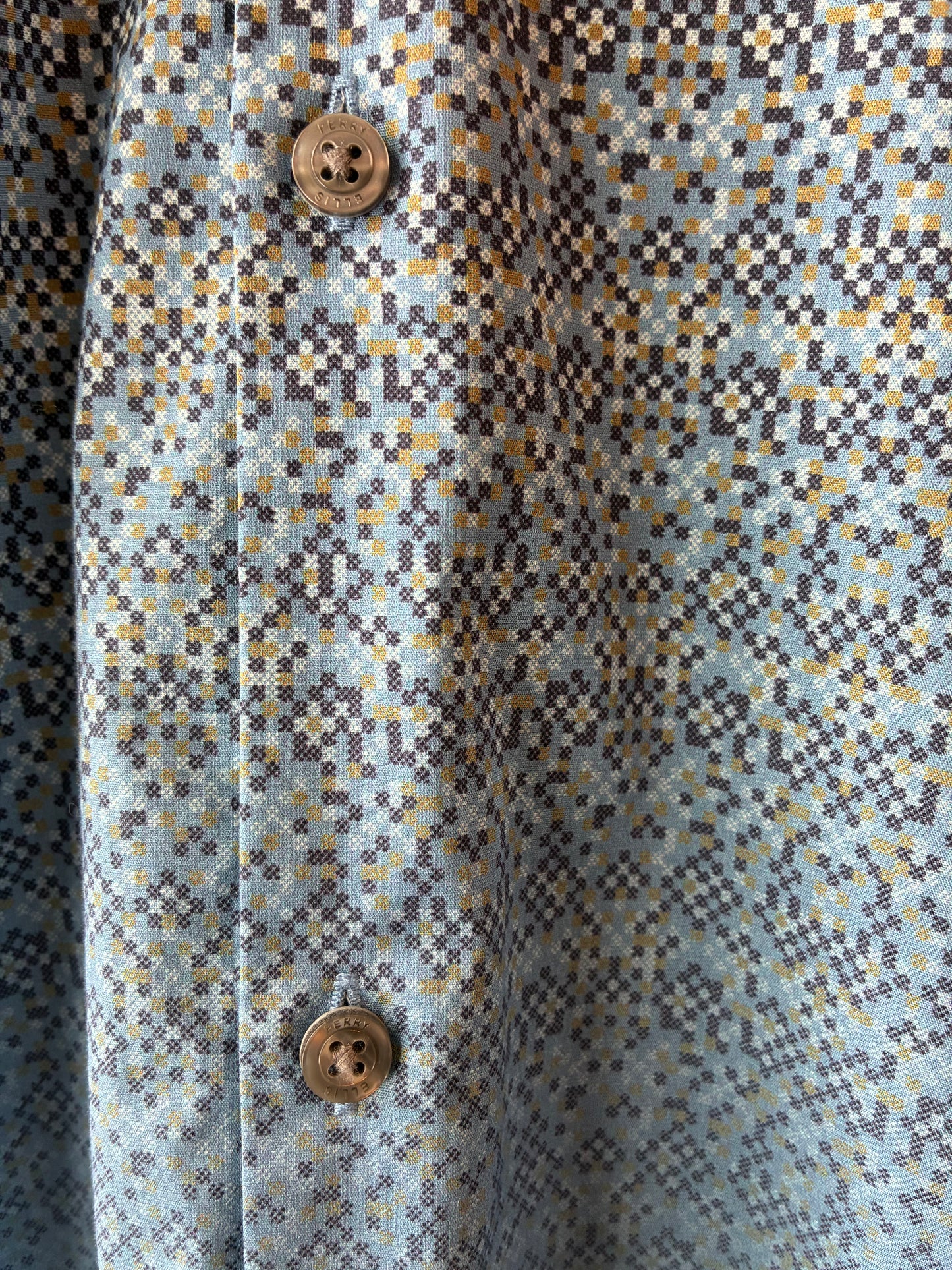 Perry Ellis Pixelated Button Down Shirt, Size: XXL, Material: Cotton