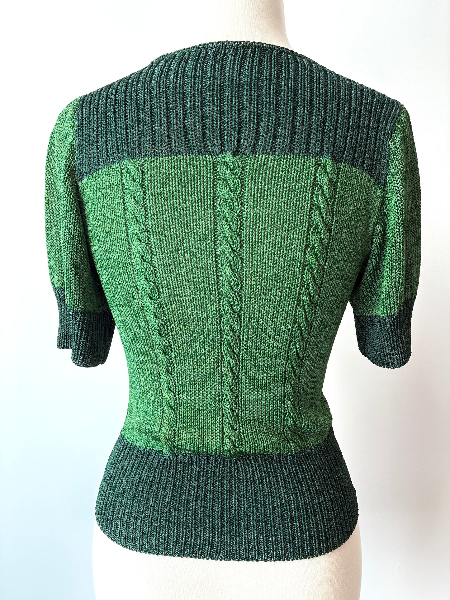 1940’s Handmade Wartime Short Sleeve Sweater, Size: Small